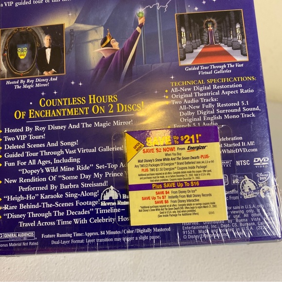 SEALED PLATINUM EDITION WALT DISNEY'S SNOW WHITE AND THE SEVEN DWARFS 2-DISC DVD - Picture 6 of 10